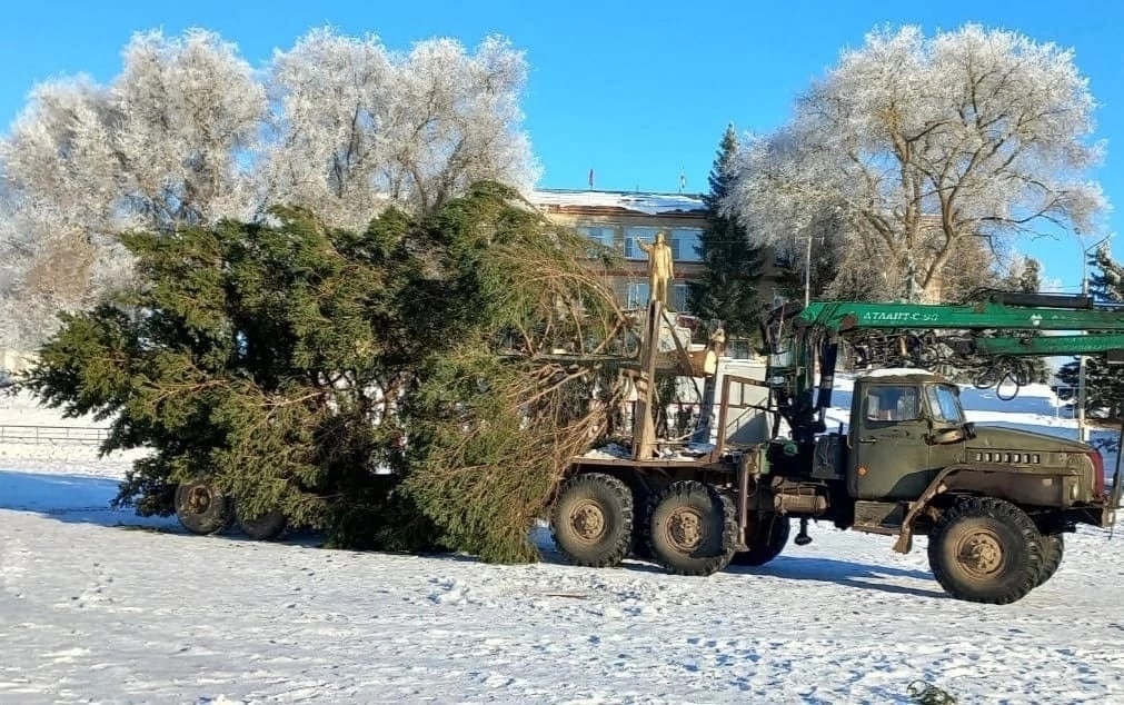 ГЛАВНЫЙ СИМВОЛ НОВОГО ГОДА УСТАНОВЛЕН НА ЦЕНТРАЛЬНОЙ ПЛОЩАДИ.